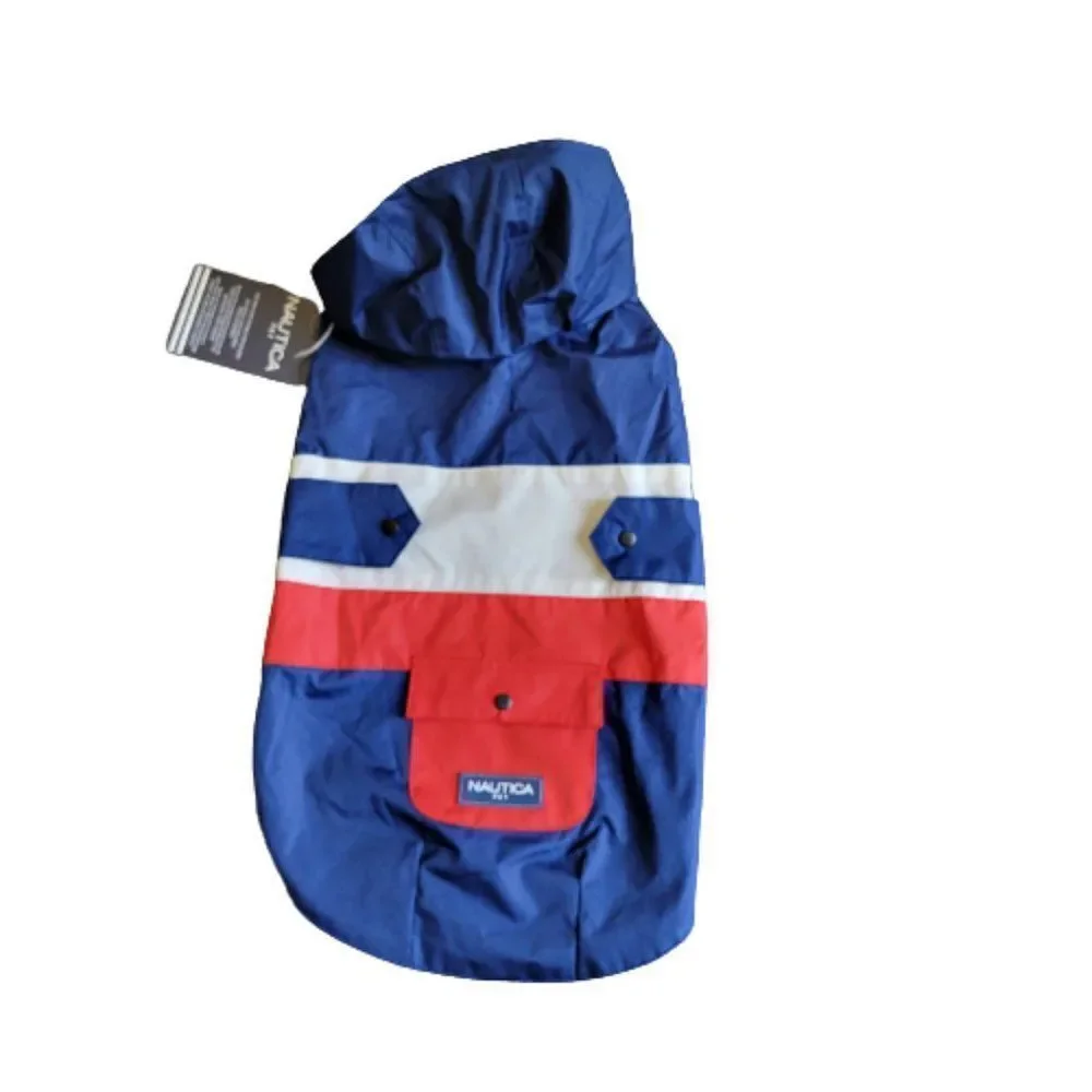 Nautica Pet Dog Blue Raincoat Harness Poncho Hoodies Vest  Waterproof co…